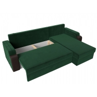 Угловой диван Николь Лайт (велюр зелёный коричневый) - Изображение 4